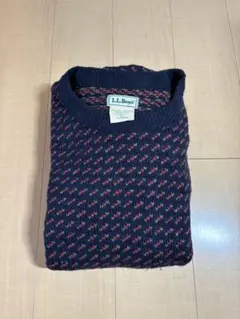 最終価格！ヴィンテージ 80s エルエルビーン バーズアイ ニット XL 黒赤