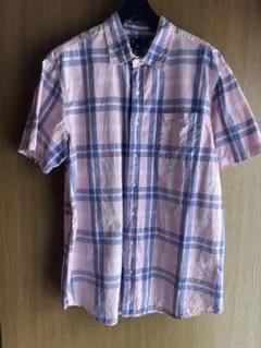 Gap Classic Fit 半袖チェックシャツ ピンク XLのサムネイル