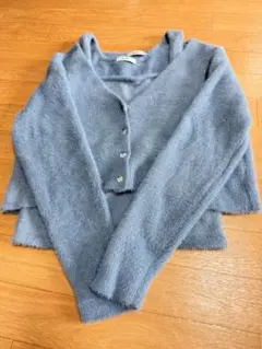 くすみブルー　earth カーディガンセットサイズF 春