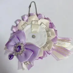 ハンドメイド 痛ロゼット 薄紫(ラベンダー)×白