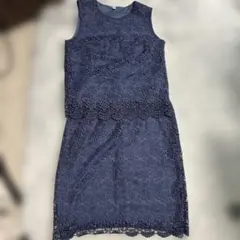 ネイビー ブルーレース セットアップ　ユニクロ