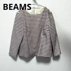 BEAMS HEART ストライプニット長袖トップス