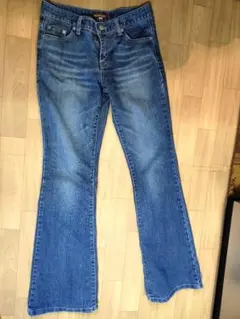 レディース デニムパンツ ブーツカット ラインストーン(中古品)