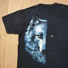 Wolf オオカミ ウルフ アニマルT ブラック 黒