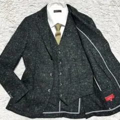 未使用級 イタリア製 アルテア ツイード ツーピース テーラードジャケット ジレ