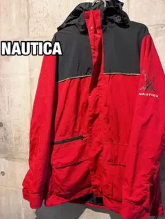 NAUTICA フード付きジャケット 赤/ネイビー　Mサイズ