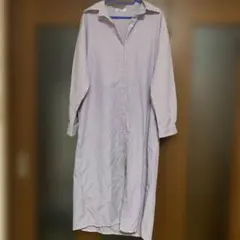 ストライプ長袖シャツワンピース