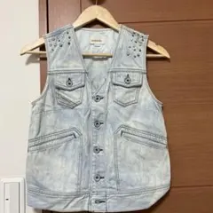 DIESEL デニムベスト XS 淡いブルー