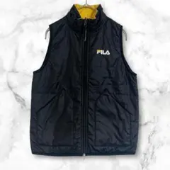 フィラ　リバーシブルベスト　薄手ジャンパー　ブラック　イエロー　130㎝