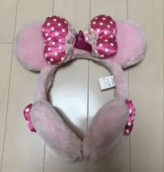 ディズニー カチューシャ 水玉模様 イヤーマフ ミニー ピンク 耳当て
