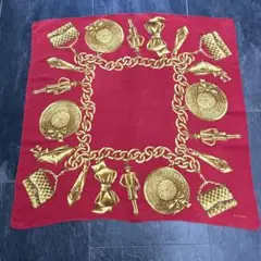 CHANELヴィンテージ　シャネル　シルクスカーフ　チェーン柄