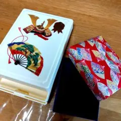 수제 크레페 덮개를 씌운 액세서리 케이스 및 2단 일본식 바느질 상자