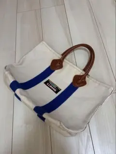 LLbean 80s レザーハンドル トートバッグ ブルー　ガイドラインのサムネイル