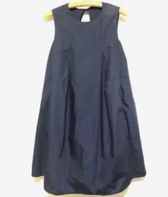 チュニックワンピース ノースリーブ Aライン 濃紺色