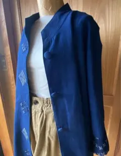 古布handmade作品 スタンドカラーのロングコート