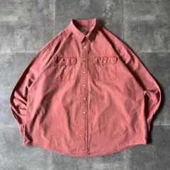 00s L.L.Bean 長袖シャツ フェード感 XXL くすみピンク A338