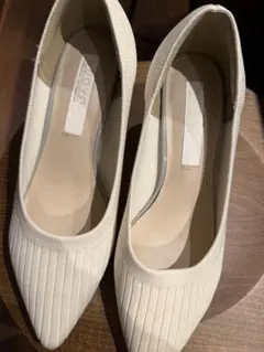 NAOVO ストライプ ホワイトパンプス