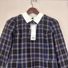 【新品タグ付き定価1万円】ナチュラルビューティベーシック　襟付きチェック柄ワンピ