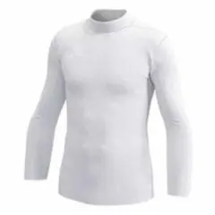 ホワイト 長袖タートルネック スポーツウェア