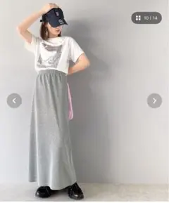 mily bilet IラインラメロングスカートMサイズ