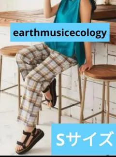 チェック柄 ロングパンツ キッズ Sサイズ　レディース　earth music&のサムネイル