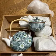 新品未使用　有田焼　雅祥作　番茶器揃　急須湯呑5客セット　蓋付き湯呑