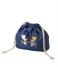 新品　familiar 巾着　ネイビー