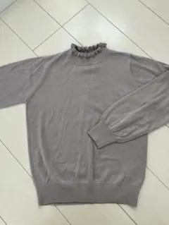 アースミュージックアンドエコロジー　ニット　フリル　グレイル