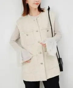 SLOBE IENA ツイードフリンジベスト