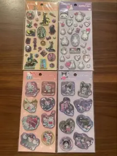 ウォーターシール ラメきらクリスタルシール サンリオ ディズニー 4枚セット