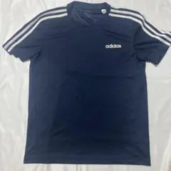 アディダス　ネイビー　半袖　ユーズド古着　M CLIMALITE 引っ掛け傷有り