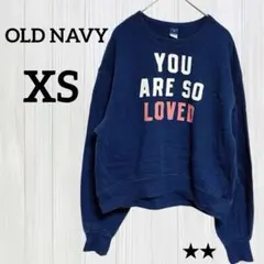 ★OLD NAVY【XS】オールドネイビー スウェット ネイビー メッセージロゴのサムネイル