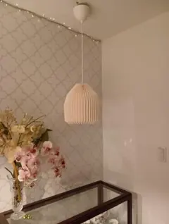 プリーツシェード ペンダントライト ホワイト LED電球付 レクリント風 