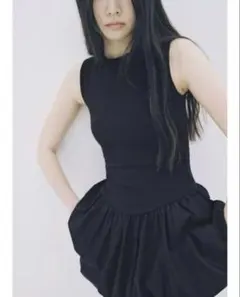 【新品】ZARA インターロック　コンビネーションワンピース　ブラック