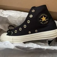 新品 ALL STAR ハイカット 黒 ×ゴールド 24.5センチ