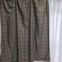 ブラウンチェック柄カーテン