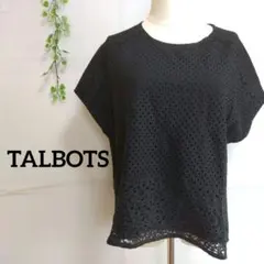 TALBOTS タルボット ブラック 半袖 トップス レース 花柄