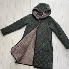 キルティングコート カーキ