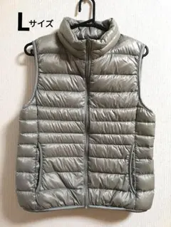 【美品】UNIQLOユニクロ　ウルトラライトダウンベスト　うすめグレー　Lサイズ