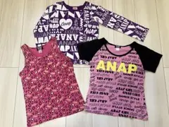 ANAP GIRL タンクトップ,半袖シャツ,長袖シャツ XS 3枚セット