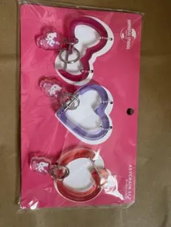 ユニバーサルスタジオハート型アクリルキーホルダー3個セット