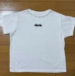 GRL ロゴ刺繍パールビジューネックTシャツ グレイル