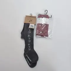 cocobambi ベビータイツ 95cm グレー 花柄 2本 セット