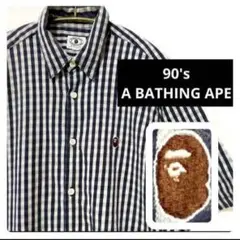 A BATHING APE 90年代 半袖 ギンガム チェック Tシャツ