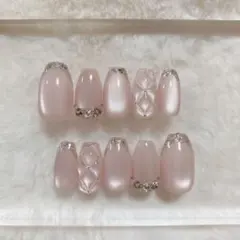 シルキーマグネット　ガラスフレンチ　キルティング　うるマグ　ネイルチップ　現品