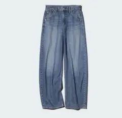 美品【UNIQLO】バギーカーブジーンズ 25 67BLUE 股下62cm