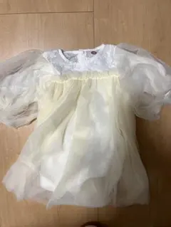 【aaa様用】刺繍入りフリル付きベビードレス