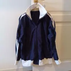 ▤グレイルGRL▤配色サイドライントラックジャケットネイビー✕白