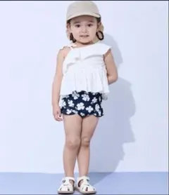 プティマイン　フラワープリント セパレート水着 80cm