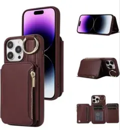 J.DL iPhone 14pro ケース ファスナー型　ショルダーストラップ